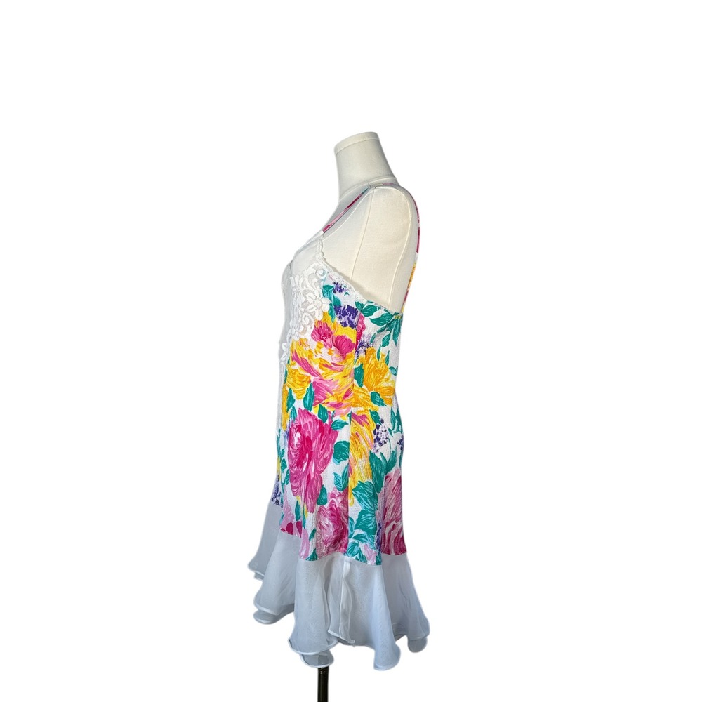 Vintage Victoria's Secret Floral Lace Babydoll Y2K Ruffle Hem Coquette Top - Picture 5 of 11